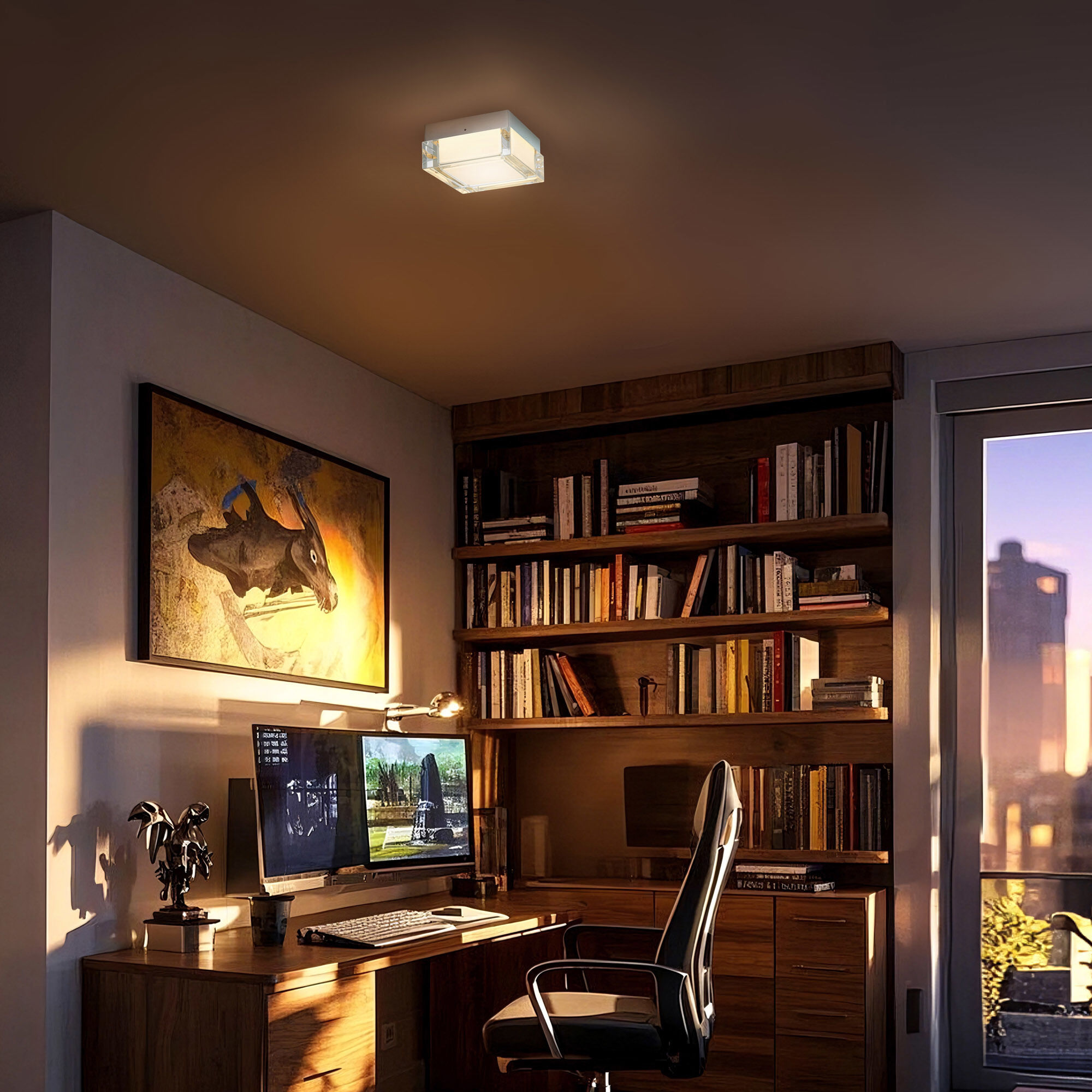 Box LED 5 inch Brushed Stainless Steel Outdoor Flush Mount